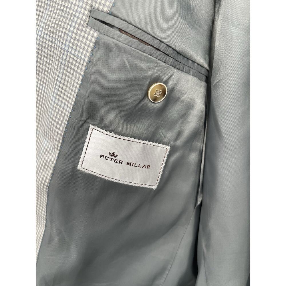 Peter Millar Sport Coat Blazer Houndstooth Windowpane Check Wool Size 42T - Picture 12 of 15